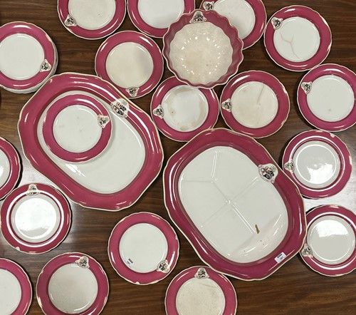 Lot 181 - A 19th century Spode armorial dinner service,...