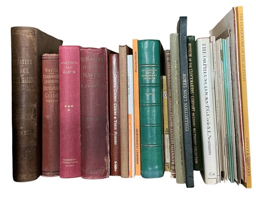 Lot 742 - Books on antique clocks. Box of titles, mainly...