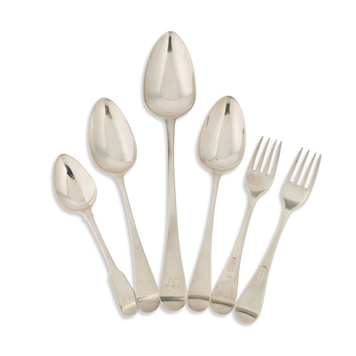 Lot 404 - A 23-piece harlequin set of 19th century silver flatware with 10 additions, formerly the property of the 'Ladies of Llangollen'