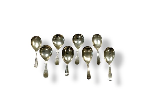 Lot 206 - A collection of eight modern silver caddy...
