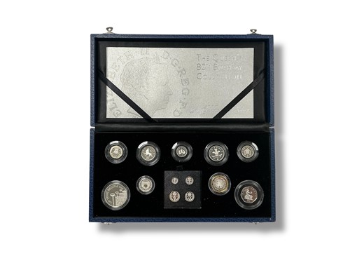 Lot 183 - Royal Mint - The Queen's 80th birthday collection proof set in Sterling silver