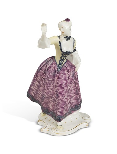 Lot 682 - A Nymphenburg Commedia dell'Arte Figure of Leda, circa 1760