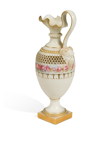 Lot 723 - A Royal Worcester pierced ewer, by George Owen, 1901