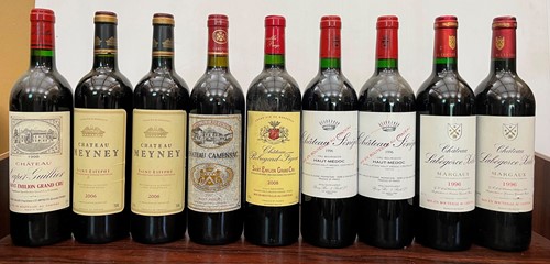Lot 10 - Mixed red Bordeaux.