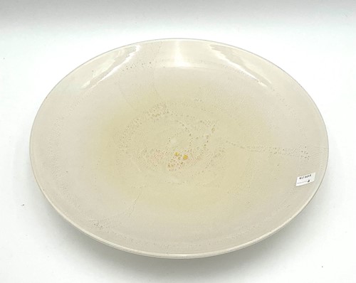 Lot 34 - A large opalescent glass charger with gold...