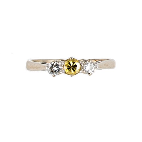 Lot 159 - An 18ct gold three stone diamond ring