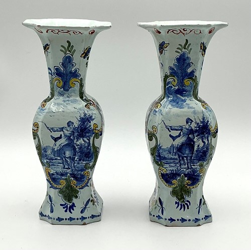Lot 18 - A pair of 19th century faience polychrome...