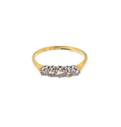 Lot 16 - A five stone diamond ring