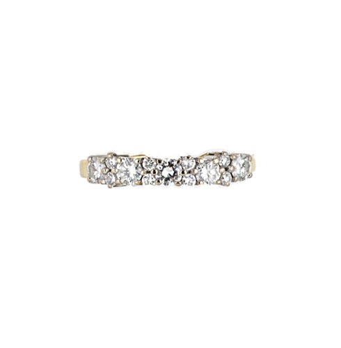 Lot 66 - An 18ct gold diamond set half hoop style ring