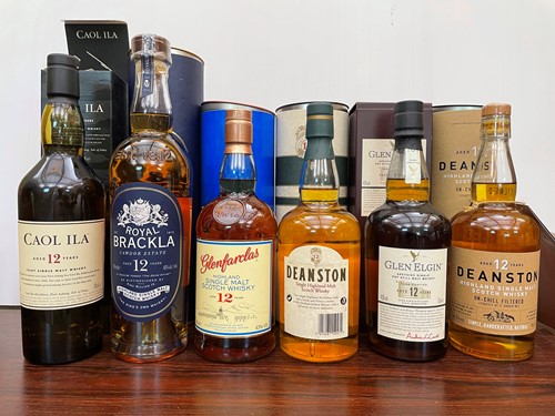 Lot 155 - Single Malt Scotch Whisky, 12 Year Olds, 6 bottles