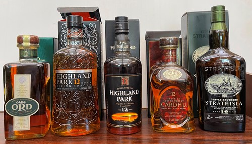 Lot 162 - Single Malt Scotch Whisky, 12 Year Olds, 5 bottles