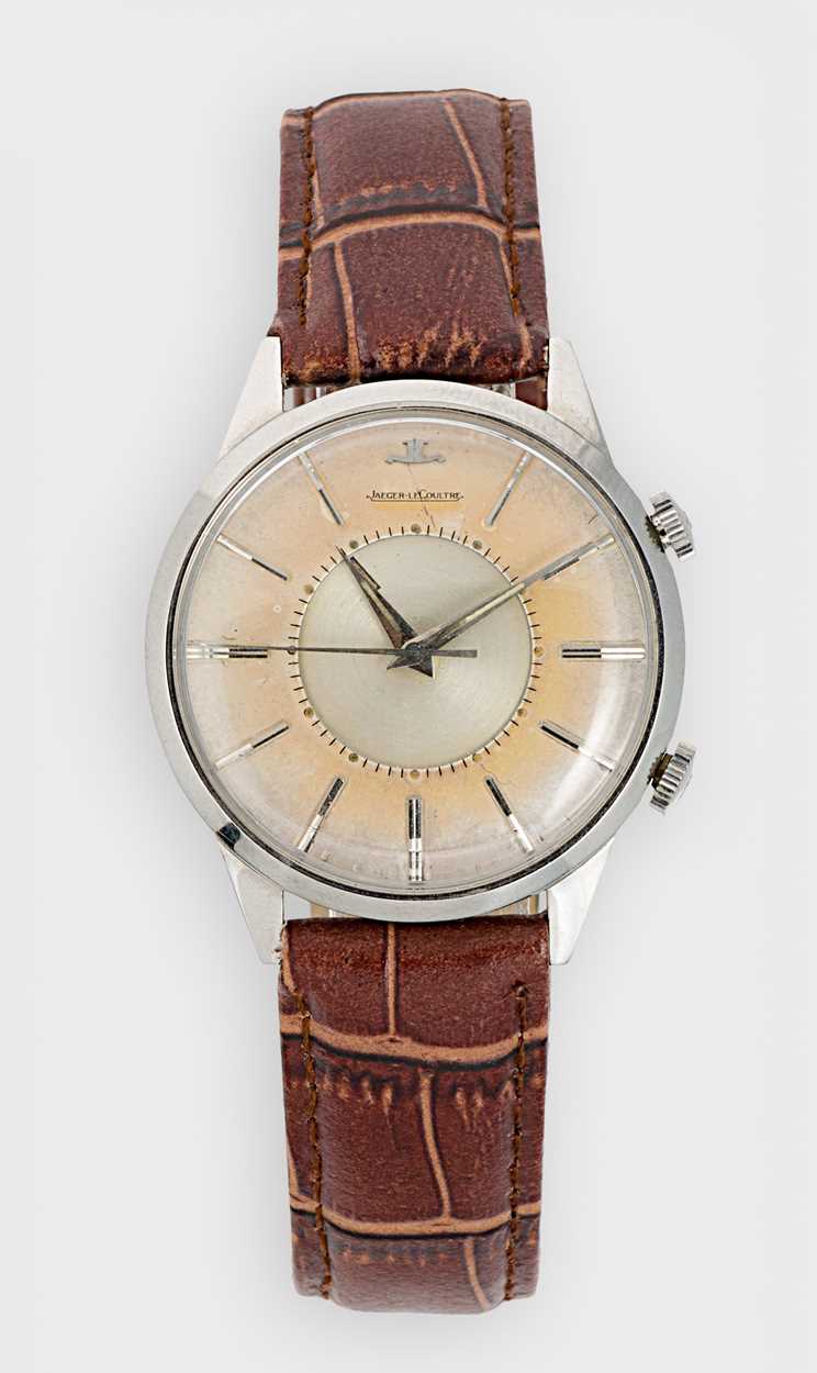 Lot 256 - Jaeger-LeCoultre - A steel 'Memovox' alarm wristwatch