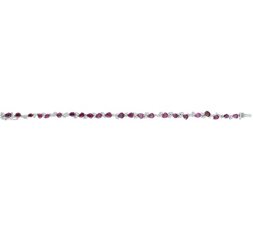Lot 86 - A ruby and diamond bracelet