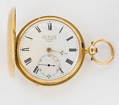 Lot 229 - James McCabe, London - A mid 19th century 18ct gold hunter pocket watch