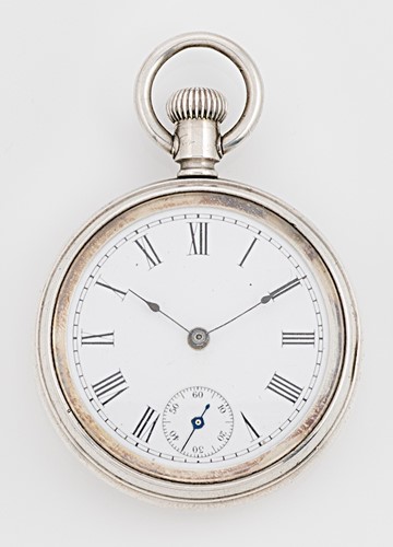 Lot 219 - Waterbury Watch Company, Connecticut, Mass. - An American metalwares silver 'Duplex' open faced pocket watch