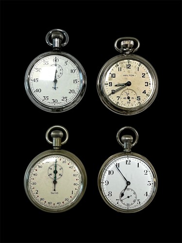 Lot 240 - Two stopwatches, the reverse on one engraved...