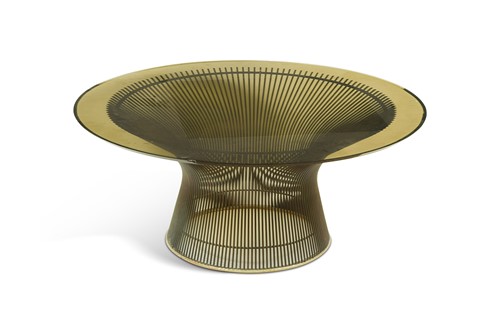Lot 449 - In the manner of Warren Platner (1919-2006), a glass topped coffee table