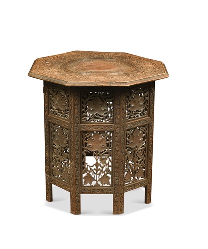 Lot 542 - A Hoshiarpur folding hardwood table, early 20th century