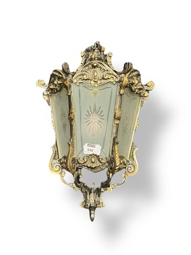Lot 548 - A Victorian style gilt metal hall lantern with...