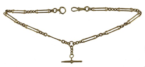 Lot 237 - An early 20th century 18ct gold ‘Double Albert’ watch chain