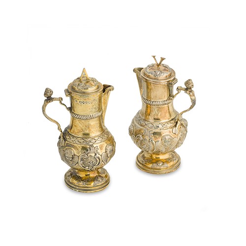 Lot 428 - A pair of Victorian silver gilt alter cruets