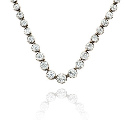 Lot 209B - A diamond riviere necklace