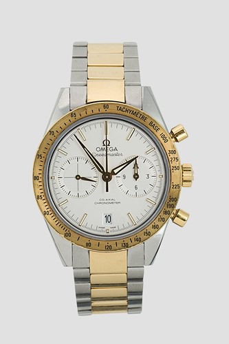 Lot 271 - Omega - A steel and 18ct gold 'Speedmaster '57' chronograph wristwatch
