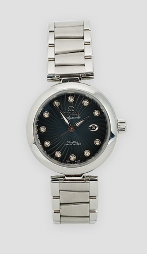 Lot 270 - Omega - A steel and diamond set 'De Ville Ladymatic' wristwatch