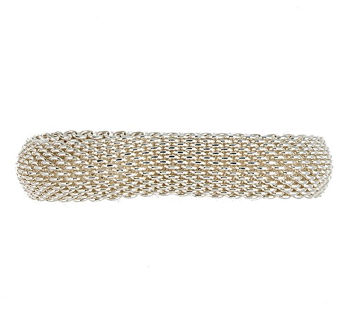 Lot 3 - Tiffany & Co. - A 'Somerset' mesh soft bangle