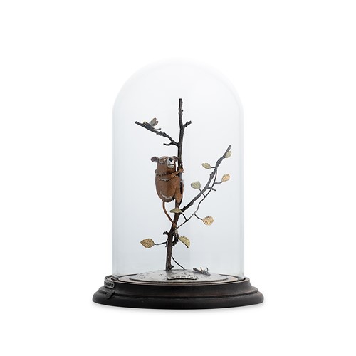 Lot 307 - Carol Mather, a novelty silver model of a tarsier climbing a tree