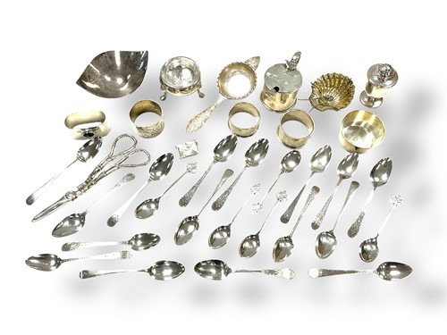 Lot 201 - A collection of silverware including flatware,...