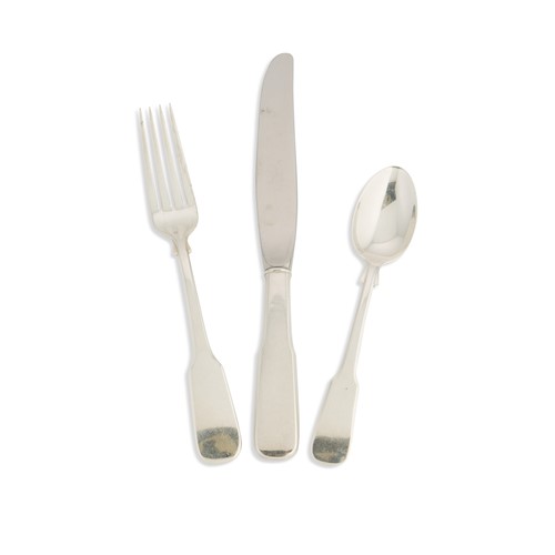 Lot 360 - A 12-piece American metalwares ‘lunch set’ of silver cutlery and flatware