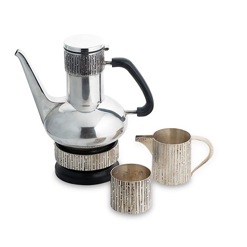 Lot Brian Asquith (1930-2008), a composed three-piece silver coffee service