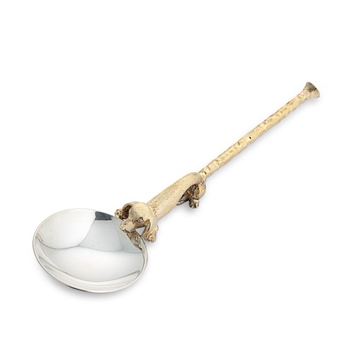 Lot 268 - Stuart Devlin (1931-2018), a novelty parcel-gilt silver hook spoon