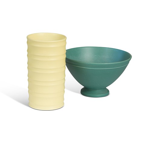 Lot 81 - Keith Murray for Wedgwood, a cylindrical pottery vase