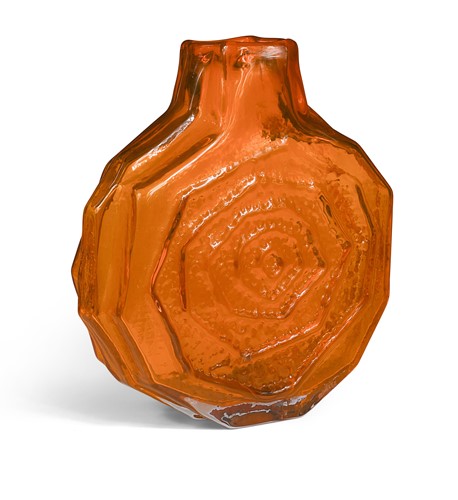 Lot Geoffrey Baxter for Whitefriars, a large tangerine glass ‘Banjo’ vase