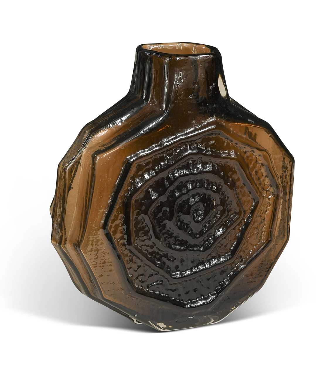 Lot 31 - Geoffrey Baxter for Whitefriars, a large cinnamon glass ‘Banjo’ vase