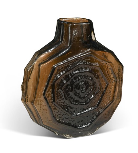 Lot 31 - Geoffrey Baxter for Whitefriars, a large cinnamon glass ‘Banjo’ vase