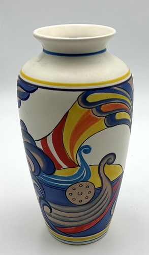 Lot 33 - Karen Brown at Poole Pottery, a ‘Swanage Vikings’ pottery vase
