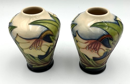 Lot 22 - A pair of Moorcroft pottery Ode to May pattern...
