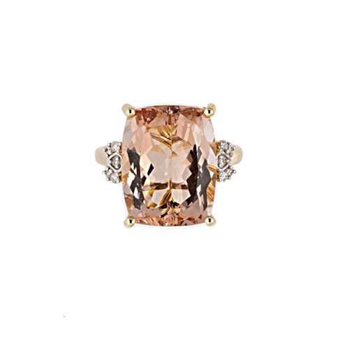 Lot 45 - A 14ct gold morganite and diamond cocktail ring