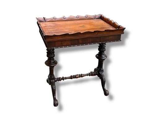 Lot 421 - A mid-Victorian carved rosewood rectangular...
