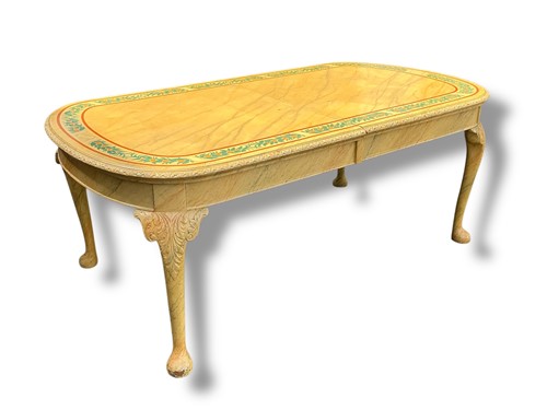 Lot 461 - A George II style yellow and orange faux...
