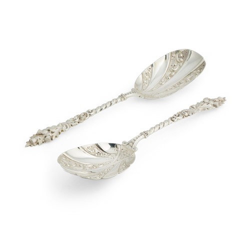 Lot 425 - A pair of Victorian silver serving spoons