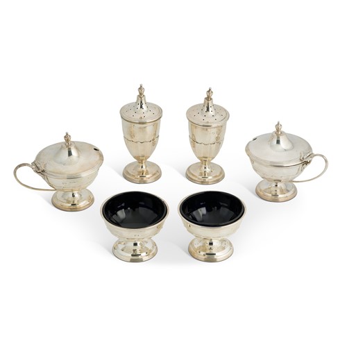 Lot 436 - An Edward VII silver 6-piece cruet set