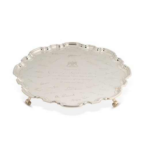 Lot 458 - Of military interest (Royal Scots Greys) - A George VI silver presentation salver