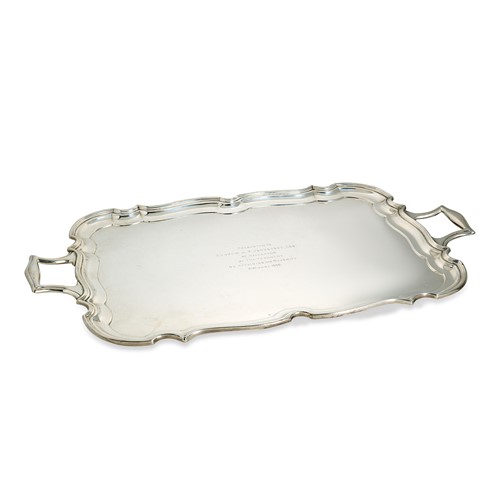 Lot 450 - A George V silver two handled tray