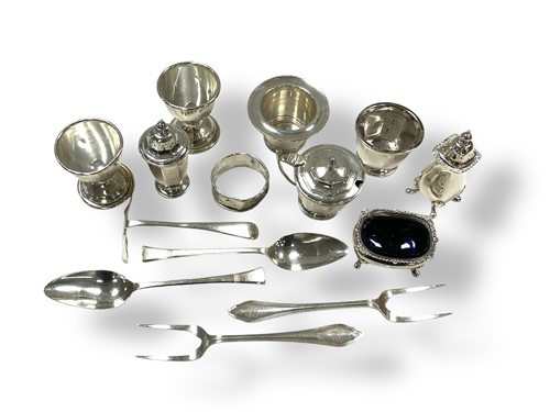 Lot 226 - A collection of silverware, mainly cruets and...