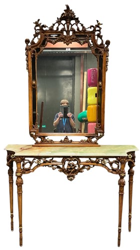Lot 608 - A 20th century Louis XV style console table,...