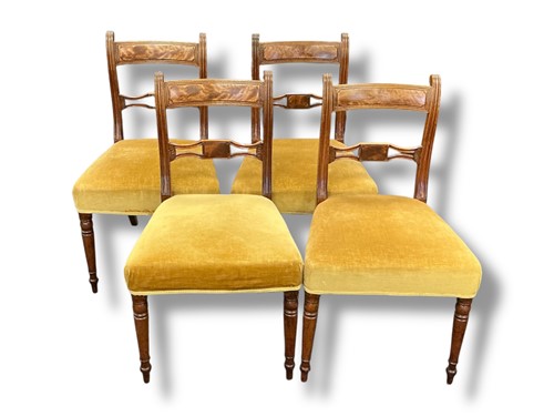Lot 455 - A set of four Regency mahogany dining chairs...